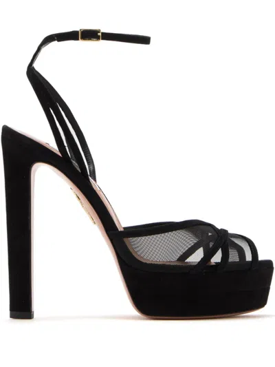 Aquazzura 130 Divine Sandals In Black