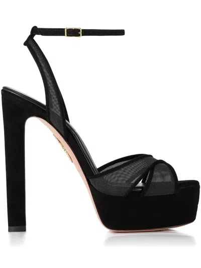 Aquazzura 130mm Divine Sandals In Black