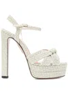 Aquazzura Nina Sandal Plateau 130 In Silver In Silver