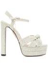 Aquazzura Nina Sandal Plateau 130 In Silver In Silver