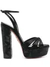 Aquazzura 135mm Bead-embellished Sandals In Black