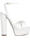 Aquazzura Olie 140 Satin Platform Sandals In White