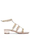 Aquazzura Infinity Chain Sandal In Mirrored Leather