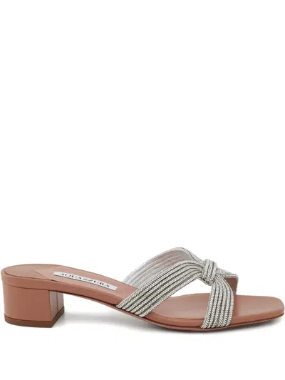 Aquazzura 35mm Crystal Muse Sandals In Gold