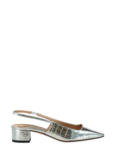 Aquazzura 35mm Ginza Slingback Pumps In Silver