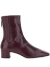 Aquazzura Bordeaux Ankle Boots With Medium Wide Heel In Leather Woman In Animal Print