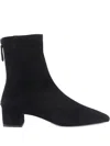 Aquazzura Pointed Toe Suede Ankle Boots With Block Heel