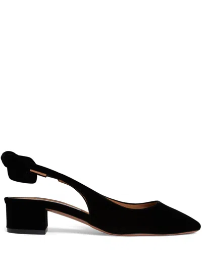Aquazzura Heeled Shoes With Bow Tie Detail In Black