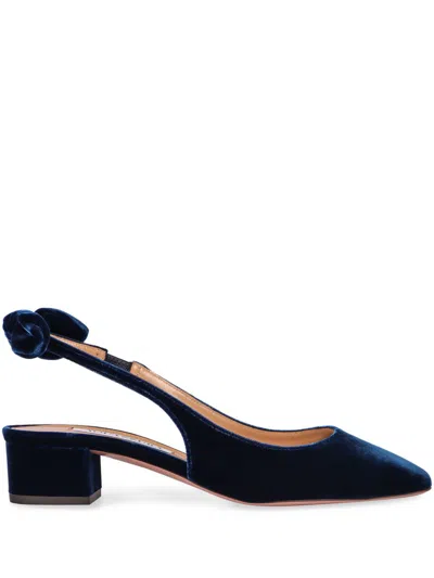 Aquazzura Heeled Shoes With Bow Tie Detail In Black