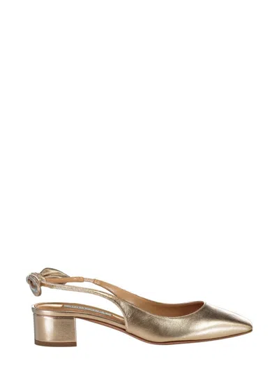 AQUAZZURA 35MM VERY BOW TIE SLINGBACK PUMPS