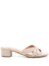 Aquazzura Sundance Braided Nylon Slide Sandals In Neutral