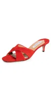 AQUAZZURA 50MM DIVINE MULES LIPSTICK