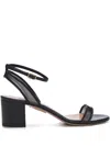 Aquazzura 50mm Minimalist Mesh-panel Block-heel Sandals In Black
