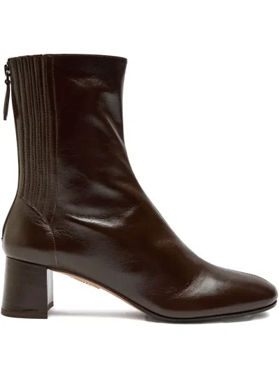 AQUAZZURA 50MM SAINT HONORE BLOCK-HEEL BOOTS