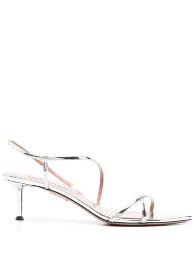 Aquazzura 50mm Tease Sandals In Silver