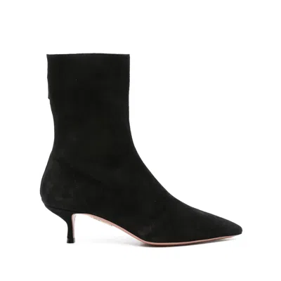 Aquazzura 55mm Suede Boots In Black