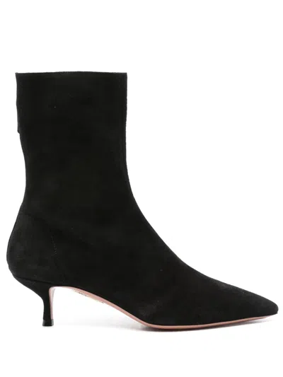 Aquazzura 55mm Suede Boots In Black