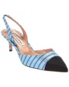 Aquazzura 60 Canvas Slingback Pump In Blue