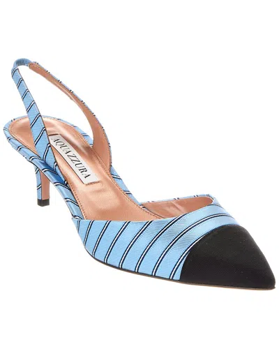 Aquazzura 60 Canvas Slingback Pump In Blue