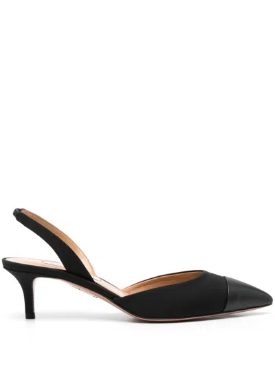 Aquazzura 60mm Contrasting-toecap Slingback Pumps In Black