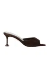 Aquazzura 65mm Bisous Fluted-heel Suede Sandals In Black