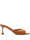 Aquazzura 65mm Bisous Pointed-toe Stiletto Mules In Brown