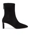 Aquazzura Black Ankle Boots With Blade Heel In Suede Woman In Black