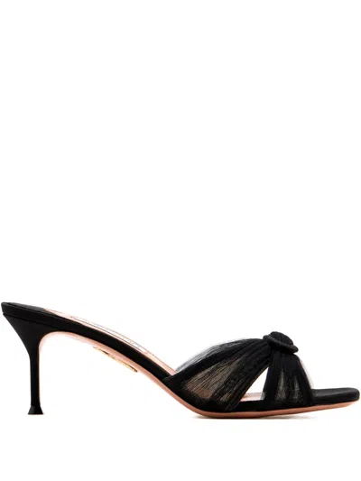 Aquazzura 65mm Knot-detail Sandals In Black