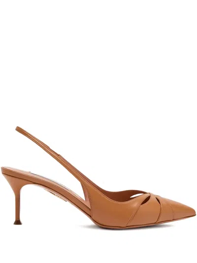 Aquazzura 65mm Moves Slingback Pumps In Brown