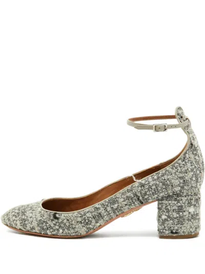 Pre-owned Aquazzura 65mm Textured Block-heel Pumps