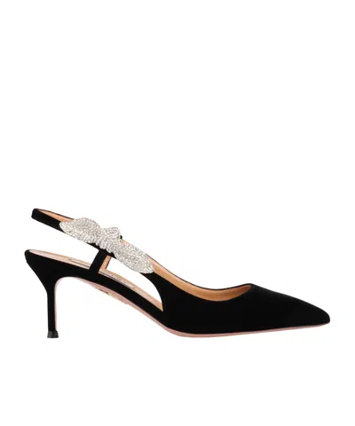 Aquazzura 65mm Very Bow Tie Pumps In Nero