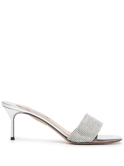 Aquazzura Wonderland Mules 65mm Silver