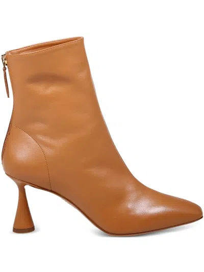 Aquazzura 70mm Amore Leather Zip-fastening Boots In Brown