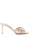 Aquazzura 75 Tequila Mules Shoes In Grey