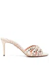 Aquazzura 75 Tequila Mules Shoes In Grey