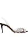 Aquazzura Gatsby 75 Crystal-embellished Sling Pumps In Black