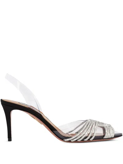 AQUAZZURA 75MM GATSBY SLINGBACK PUMPS