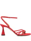 Aquazzura Latour 75 Suede Sandals In Rot