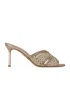 Aquazzura Lover 75 Crystal-embellished Mules In Nude