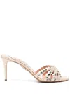 Aquazzura 75 Tequila Mules Shoes In Gold