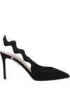 Aquazzura 85mm Artiste Sling Wave-detail Slingback Pumps In Black