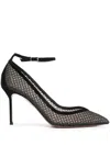 Aquazzura Asha 85 Mesh Pumps In Black