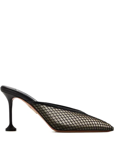 Aquazzura 85mm Bisous Mesh Pumps In Black