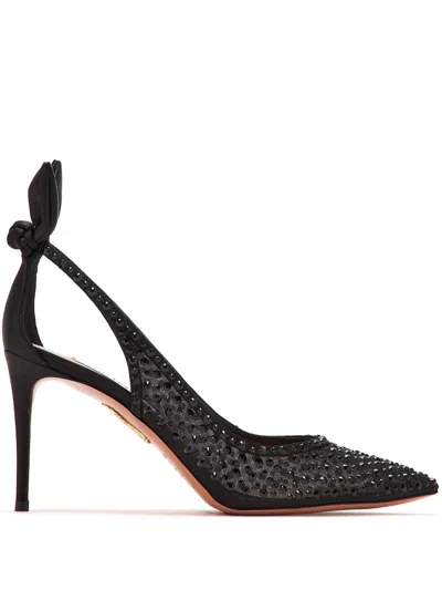 Aquazzura 85mm Crystal-embellished Pumps In Black