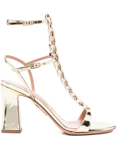 Aquazzura 85mm Destiny Sandals In Yellow