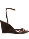 Aquazzura 85mm Latour Ankle-strap Wedge Sandals In Multi