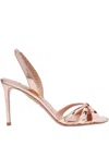 Aquazzura 85mm Tati Metallic Leather Sandals In Pink
