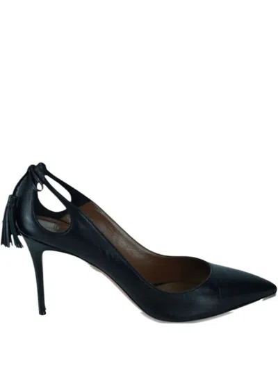 Pre-owned Aquazzura 85mm Marilyn Heeled Pumps In Black
