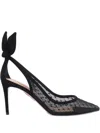 Aquazzura Transparent Mesh Pointed Toe Pumps With Bow