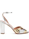 Aquazzura 85mm Moves Leather Ankle-strap Sandals In Multi